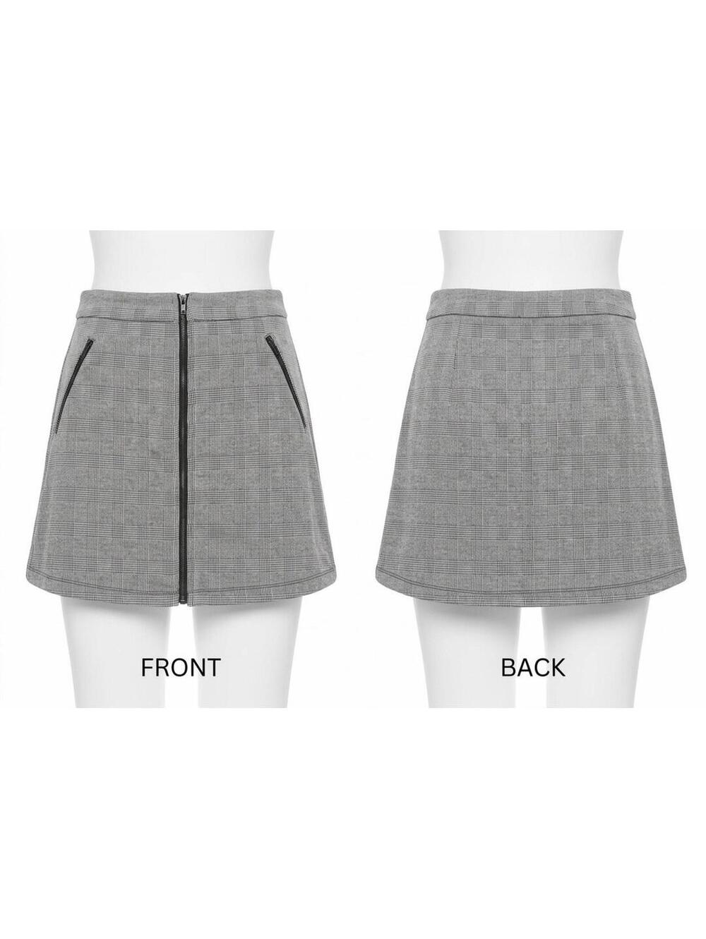 🖤GAP WOMENS PLAID MINI SKIRT Black/White ZIPPER FRONT STYLISH Size16 ‎ 12-14🖤